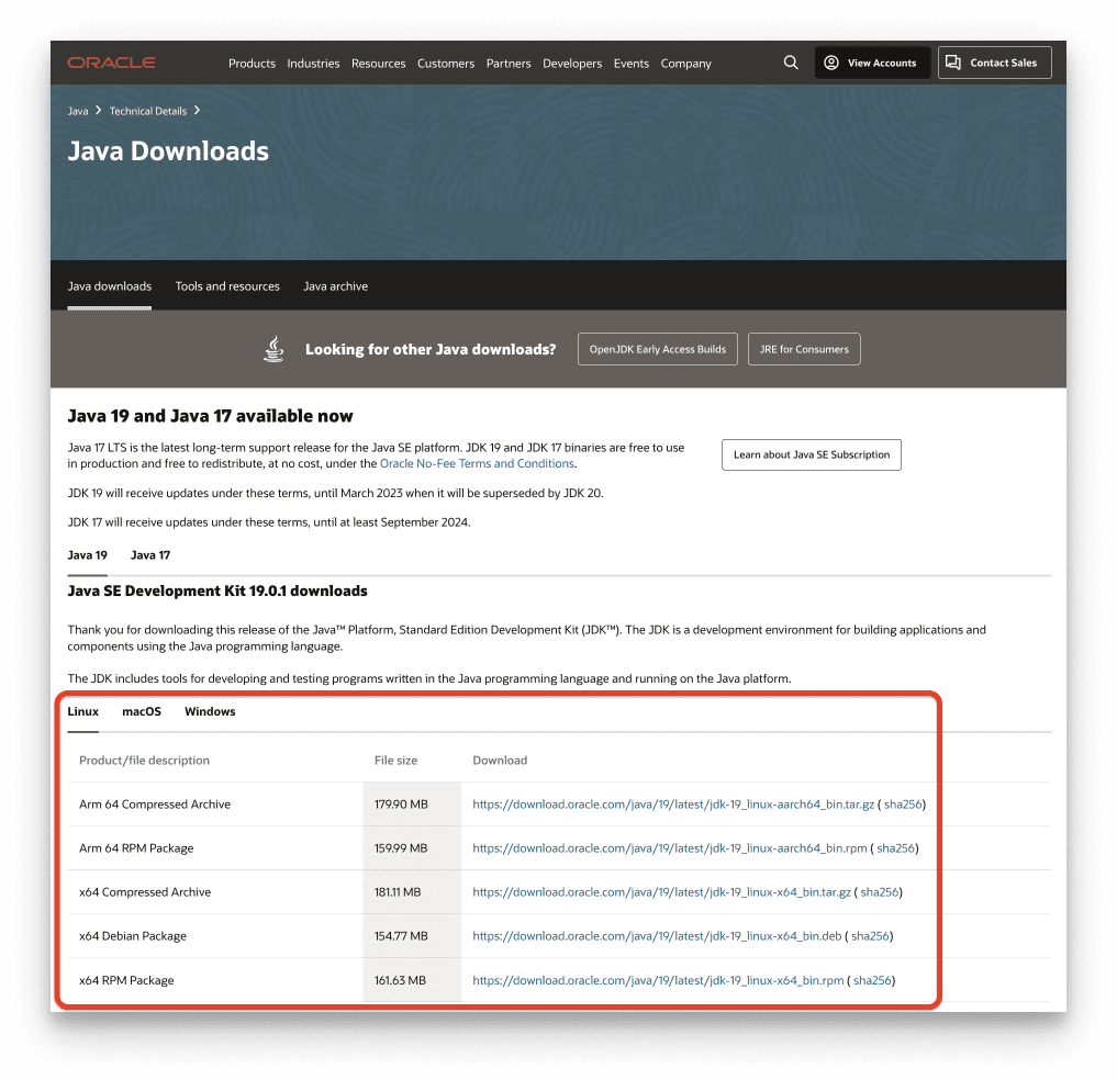 Java Downloads