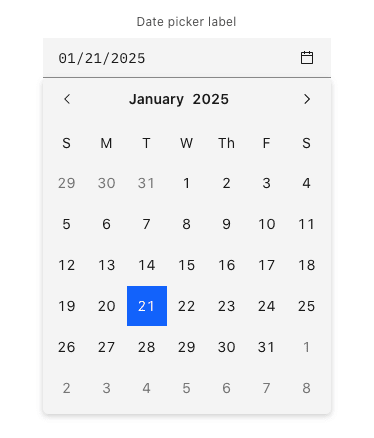 Carbon Design System date picker