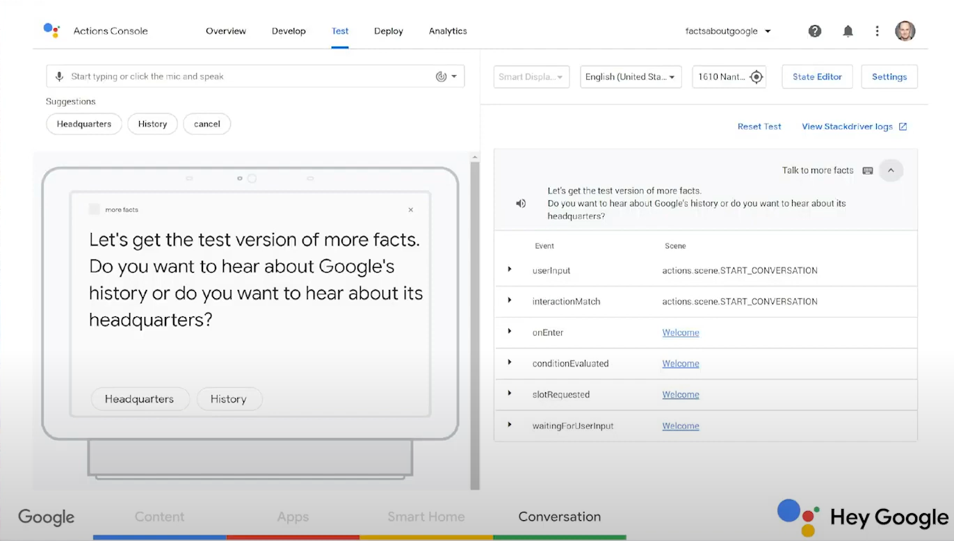google assistant simulator