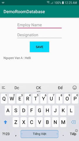 Demo ứng dụng sử dụng Room Persistence Library