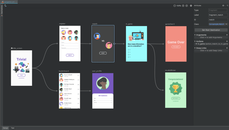 Navigation Editor trong Android Studio 3.2