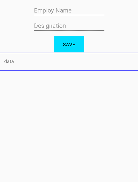 Giao diện Demo ứng dụng sử dụng Room database