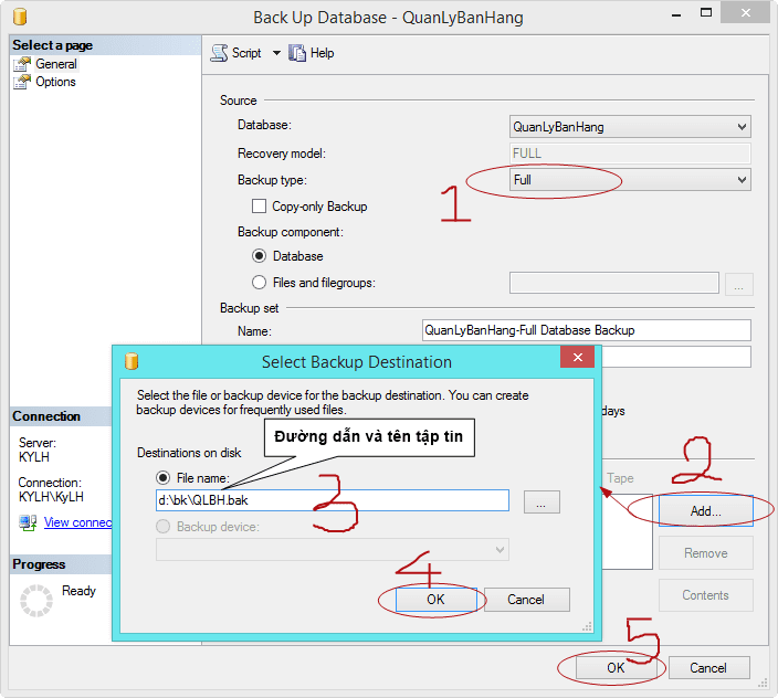 Sao lưu và phục hồi dữ liệu trong SQL server