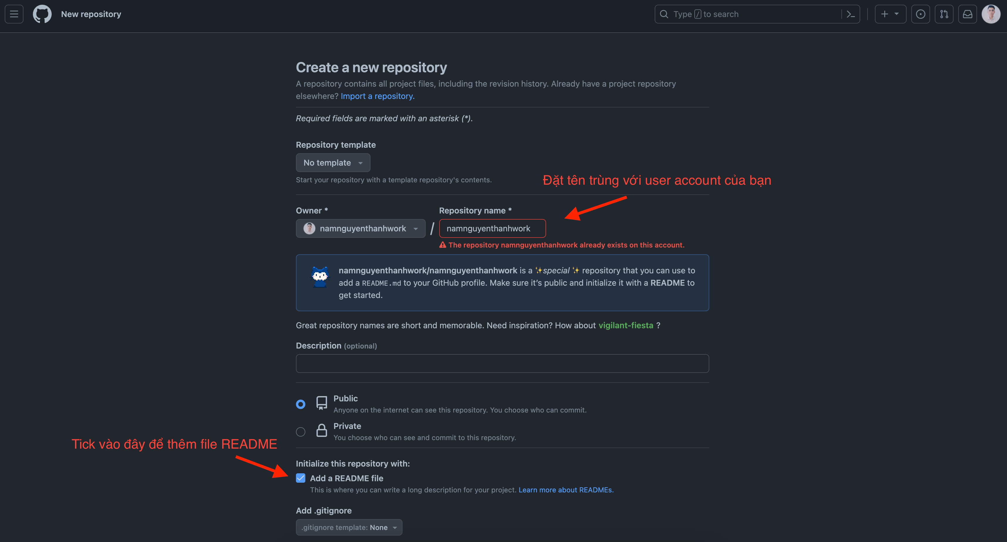 tạo github profile